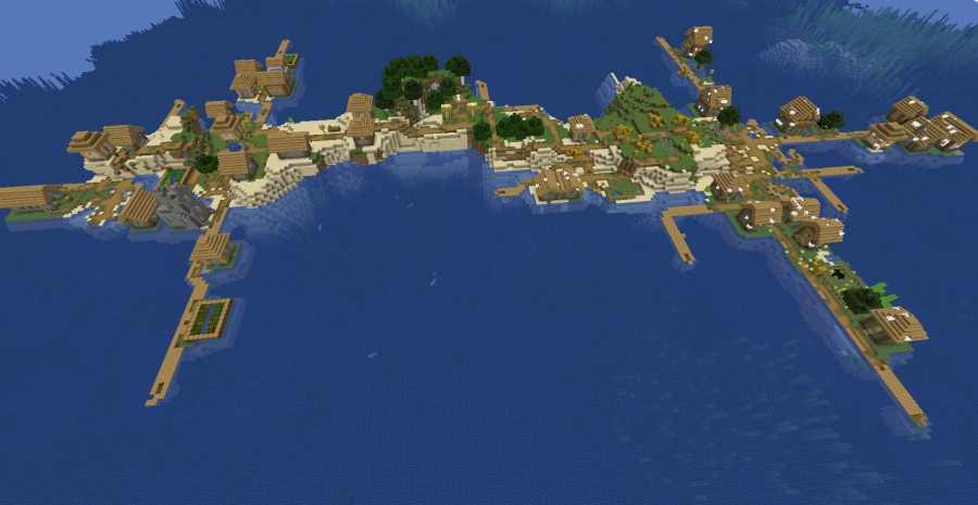 A zombie village and normal village island.