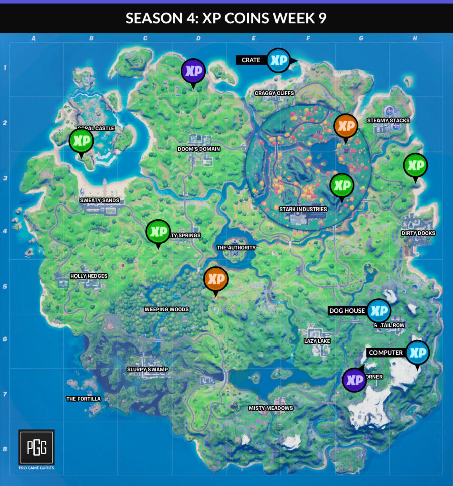 Fortnite Season 4 Week 9 XP Coins - Games Predator