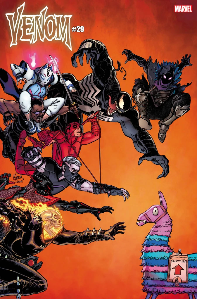 Venom comic book cover with Ghost Rider and Daredevil included
