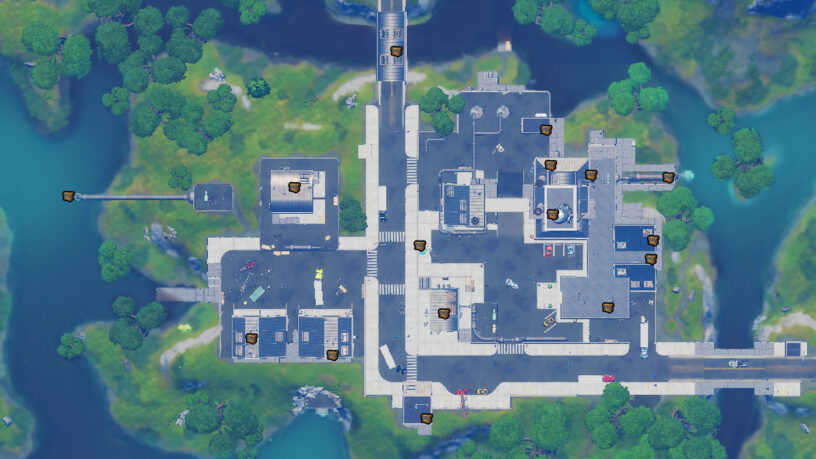 Slurpy Swamp chests map in Fortnite