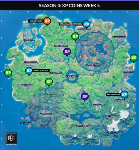 Fortnite Season 4 XP Coins Locations - Maps for All Weeks! - Pro Game ...