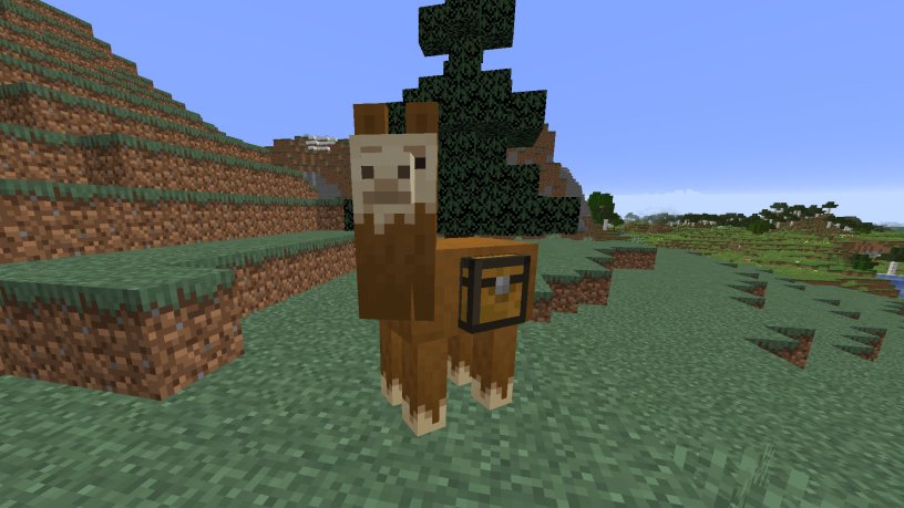 Llama with a chest attached in Minecraft