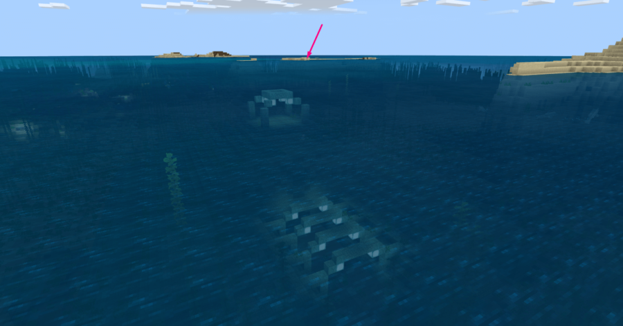 An Ocean Monument near an island spawn.