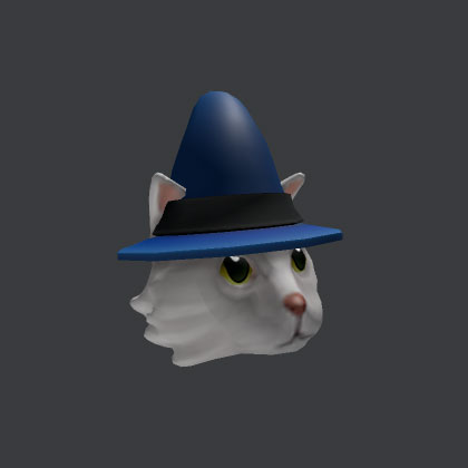 Roblox white cat wizard hat