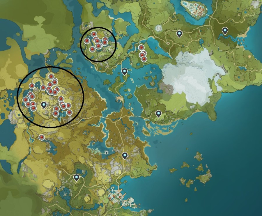 A screenshot of where to find Jueyun Chilles in Genshin Impact.