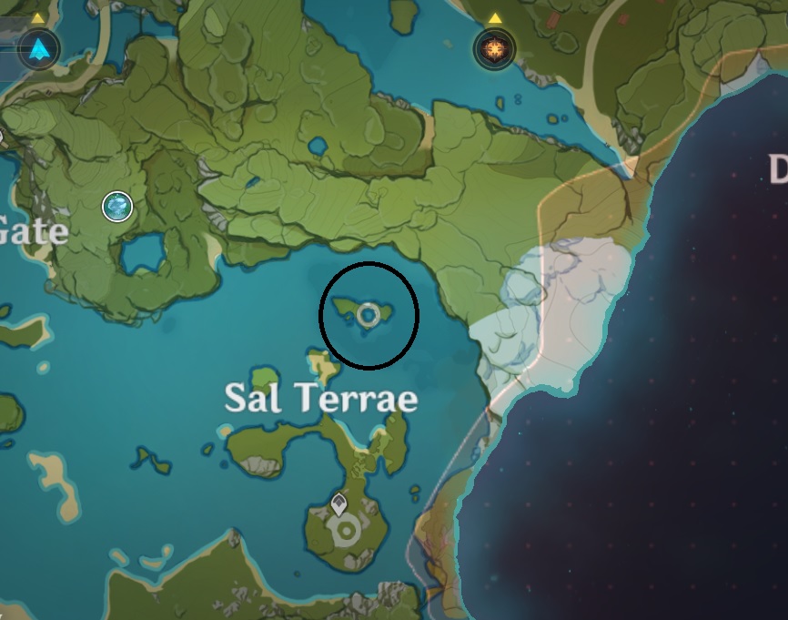 A screenshot of the Sal Terrae area, where a hidden barrier with no quest is located