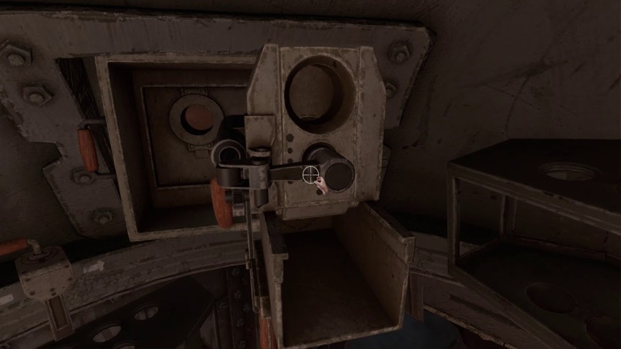A screenshot of the inside of the Tank in Amnesia: Rebirth