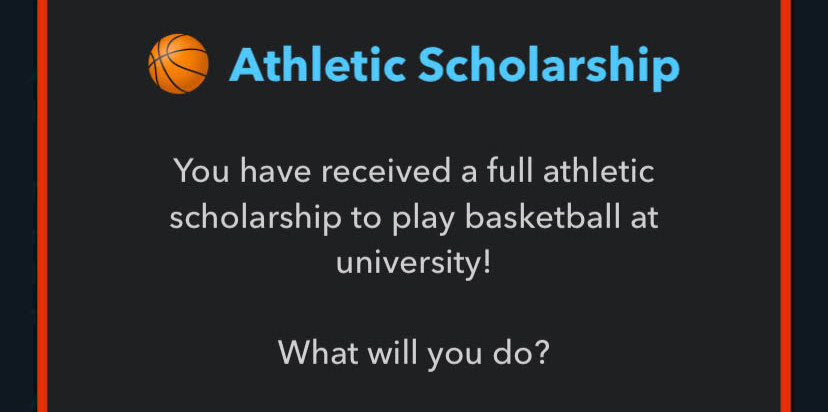 Example of getting an Athletic Scholarship in BitLife
