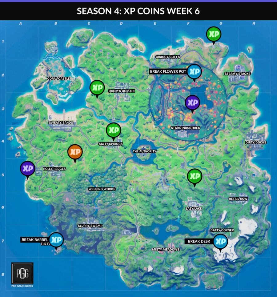 Fortnite Season 4 Week 6 XP Coins - Games Predator