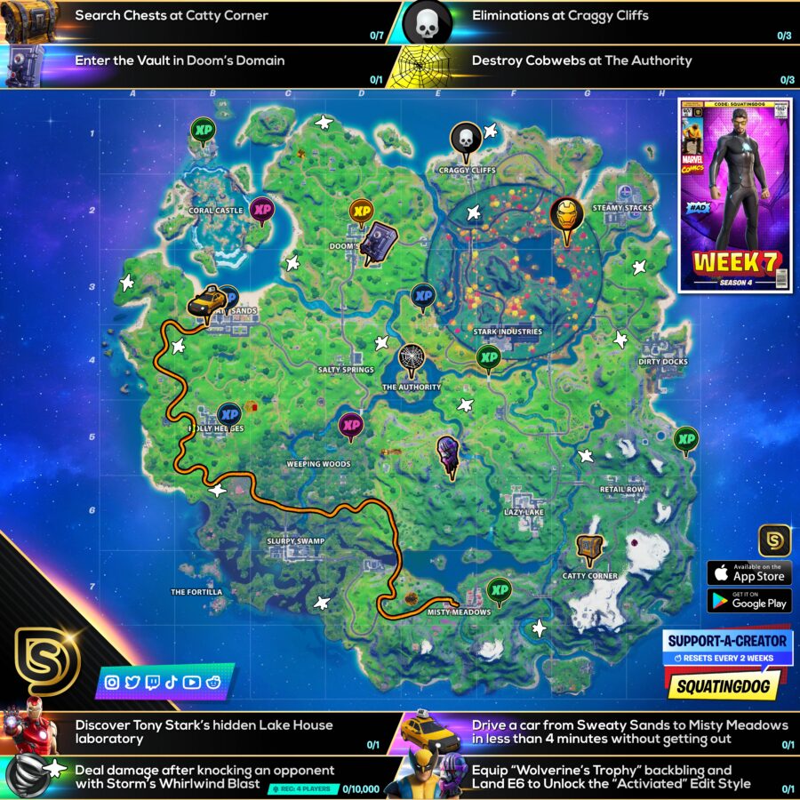 Fortnite Ch 2 Season 4 Week 7 Challenges Cheat Sheet Guide Pro Game Guides