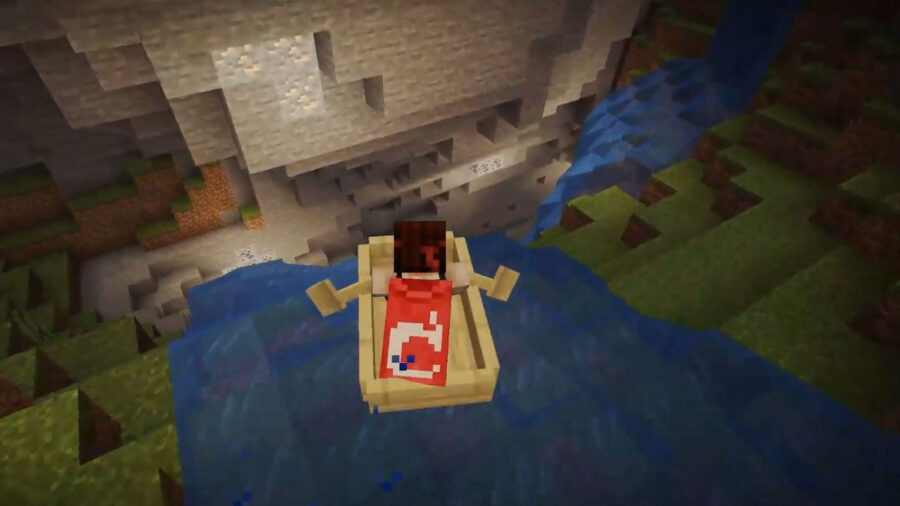 Minecraft Cave Rafting example