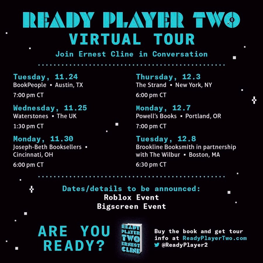 Ready Player Two virtual tour schedule