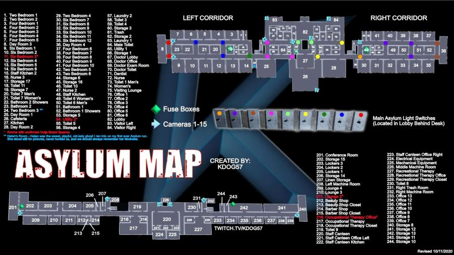 A picture of the Asylum map in Phasmophobia