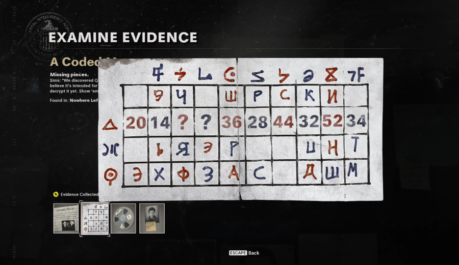 A screenshot of the Coded Message in Call of Duty Black Ops Cold War to decrypt the Floppy Disk