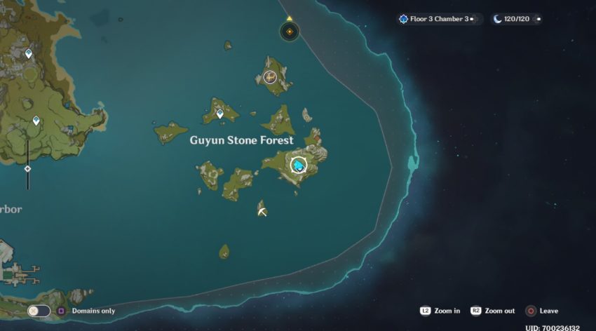 A screenshot of where the Crystalfly spawns in Liyue in Genshin Impact.