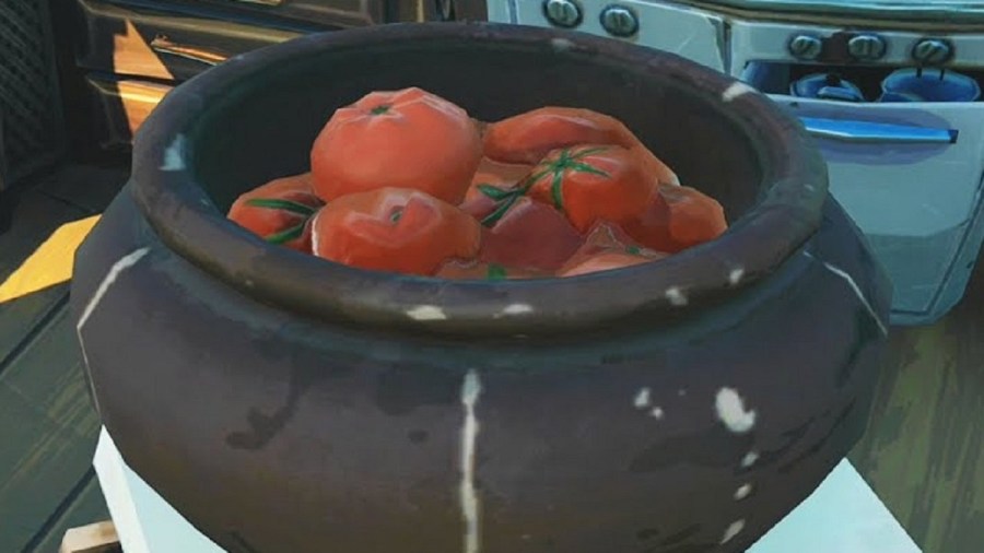 Where to collect a Tomato Basket from a nearby farm in Fortnite Chapter