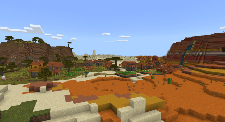 A savannah village in a Mesa Biome.