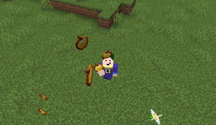 Barish and the floating Minecraft Golden Apples.
