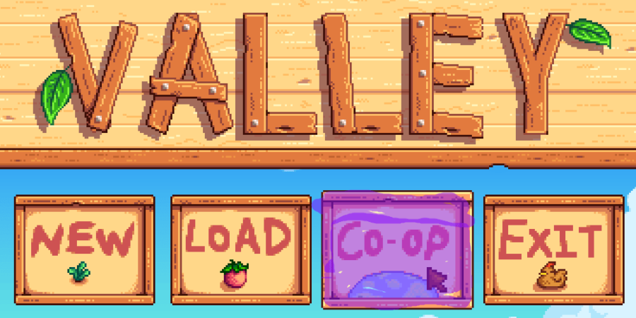 Stardew Valley loading screen highlighting co-op.