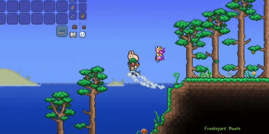 Screenshot of Frostspark boots in use.