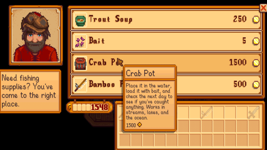 How to put bait in a crab pot in Stardew Valley Pro Game Guides