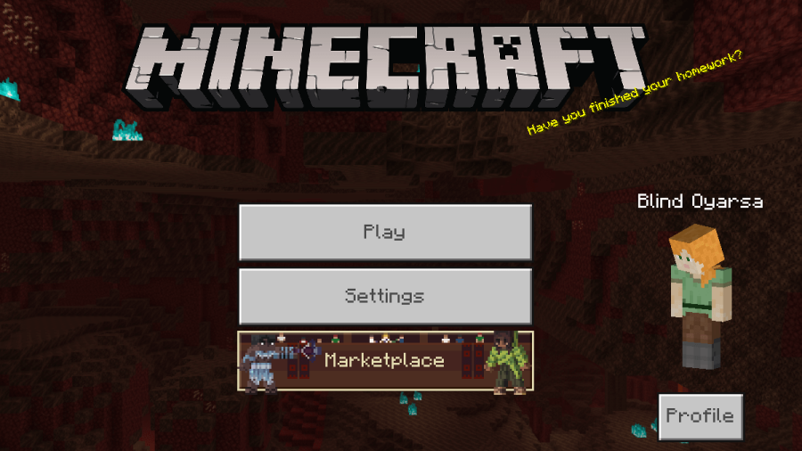 A screenshot of the title screen in Minecraft Bedrock.