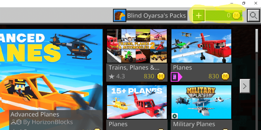 A screenshot highlighting the Minecoin button on Minecraft.