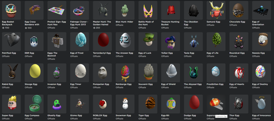 Roblox Egg Hunt Avatar Shop Items
