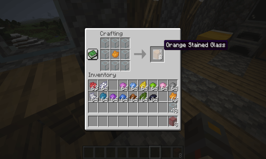 How to make Orange Stained Glass in Minecraft
