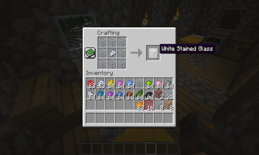 How to make White Stained Glass in Minecraft
