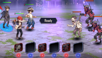 A screenshot of a battle happening in Hero Cantare