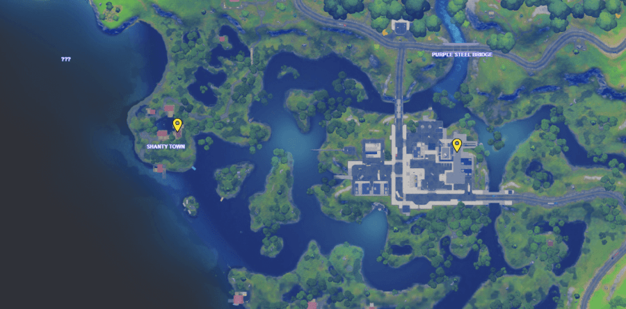 A screenshot from Fortnite showing where to deliver the love potions