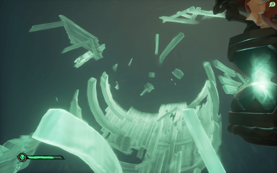 A spirit shipwreck in Sea of Thieves.