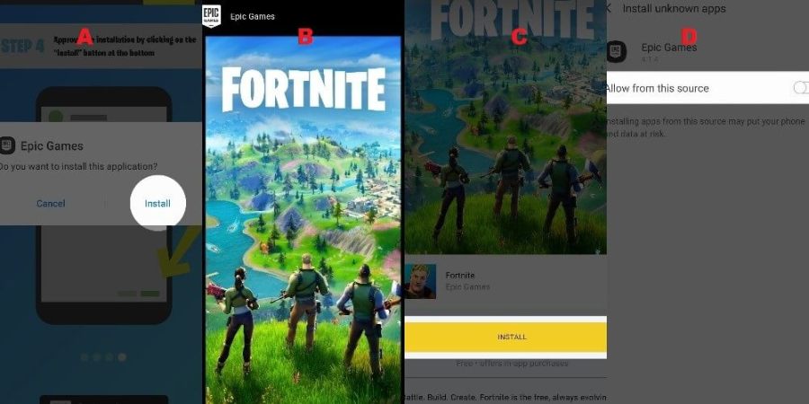 Step 3 to install Fortnite on Android.