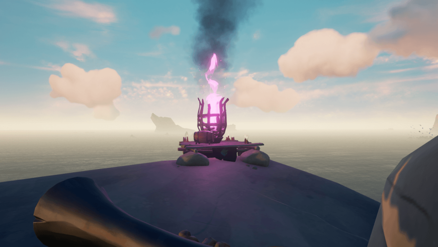 Скриншот фиолетового маяка в Море воров