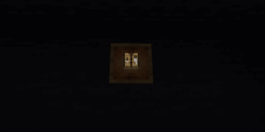 A screenshot of a glowing item frame in Minecraft.