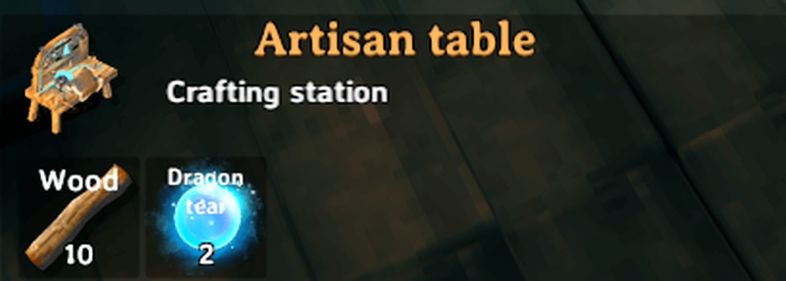 list of artisan table pathfinder