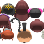 Several headpieces in Animal Crossing: New Horizons.