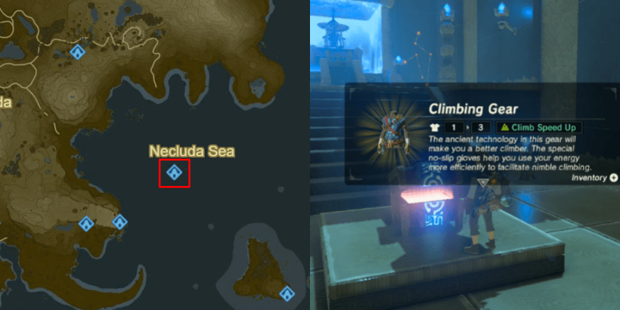 The Climbing Gear location in botw.