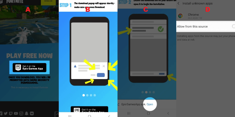 Step one to install Fortnite on Android.