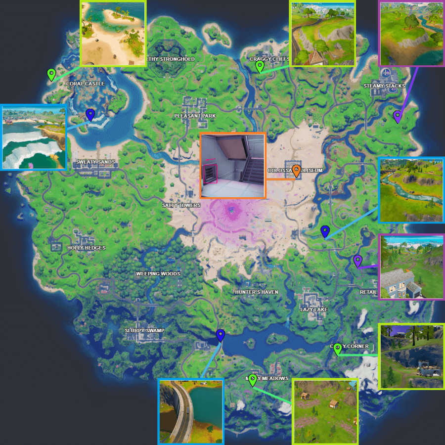 All Coin locations for Fortnite Week 13.