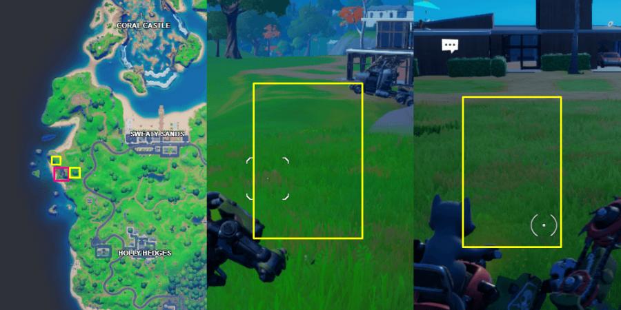 The beachside mansion camera locations in Fortnite.
