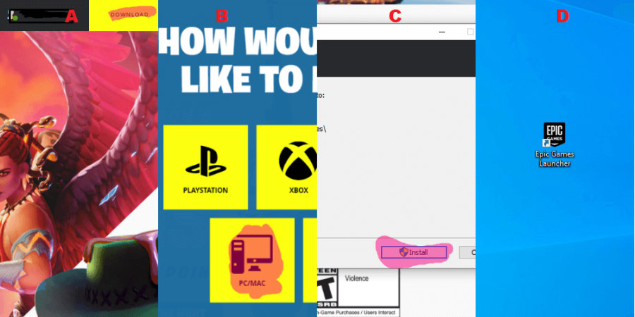 The first step to install Fortnite on PC.