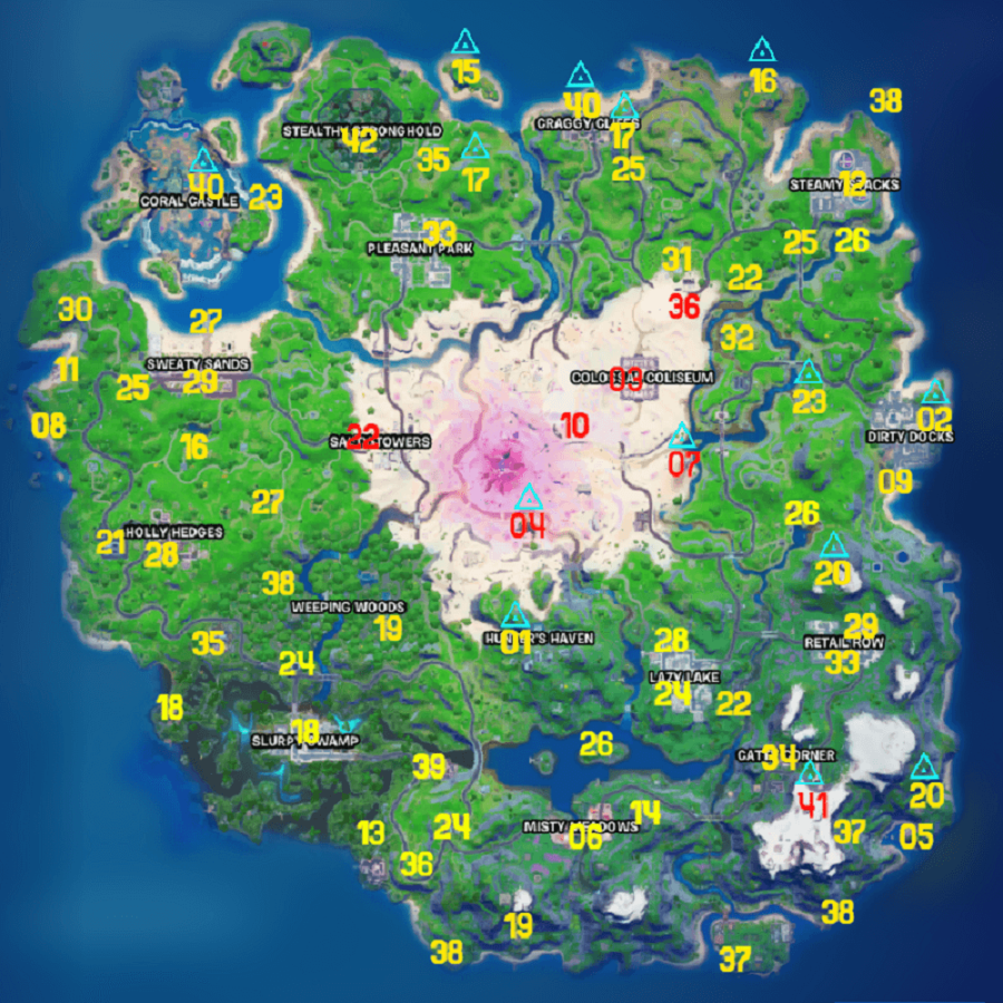 All Fortnite NPC and Exotic Weapon locations.