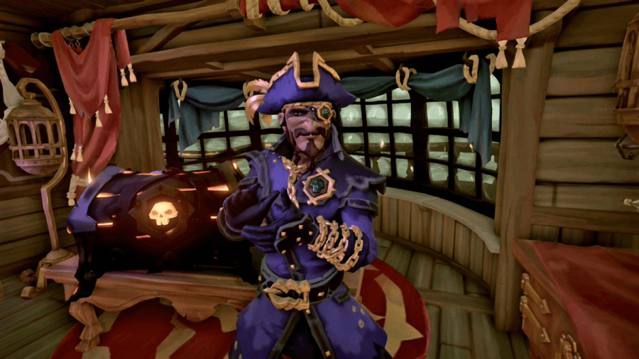 A Screenshot of a Pirate Legend in Sea of Thieves.