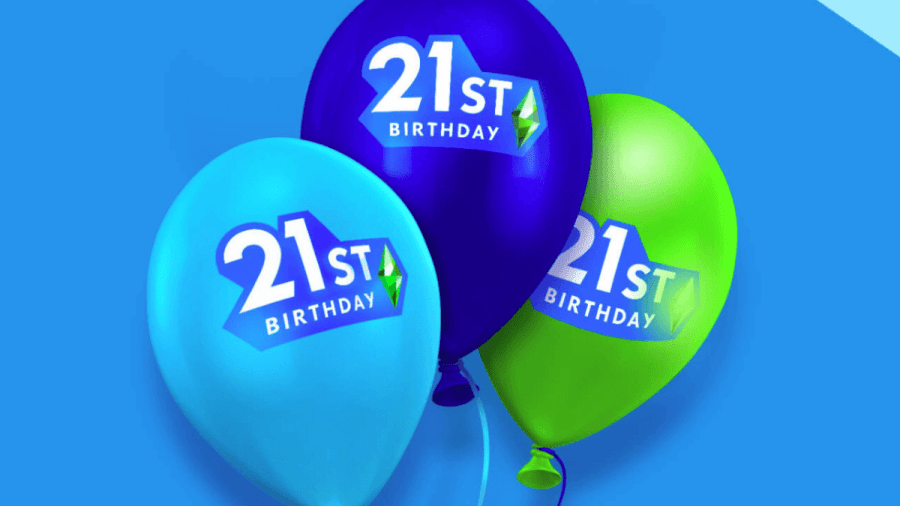 The birthday ballons for the Sims Anniversary.