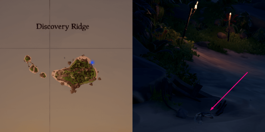 The Cursed Rogue Journal location on Discovery Ridge.