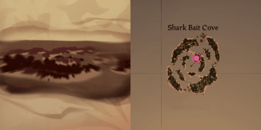 The location of the key on Shark Bait Cove.