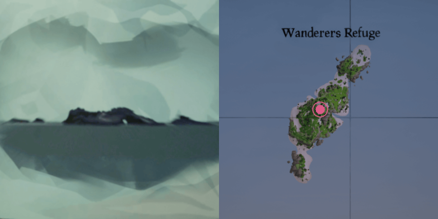 The location of the key on Wanderers Refuge.
