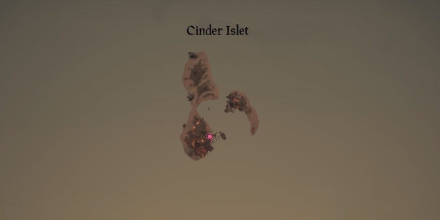 The artifact location on cinder Islet.